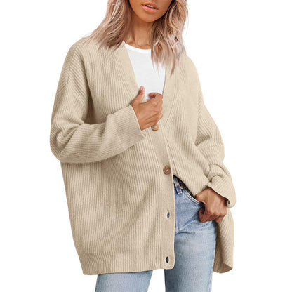 Cardigan Oversize Décontracté À Boutons Pour Femme | Hiver