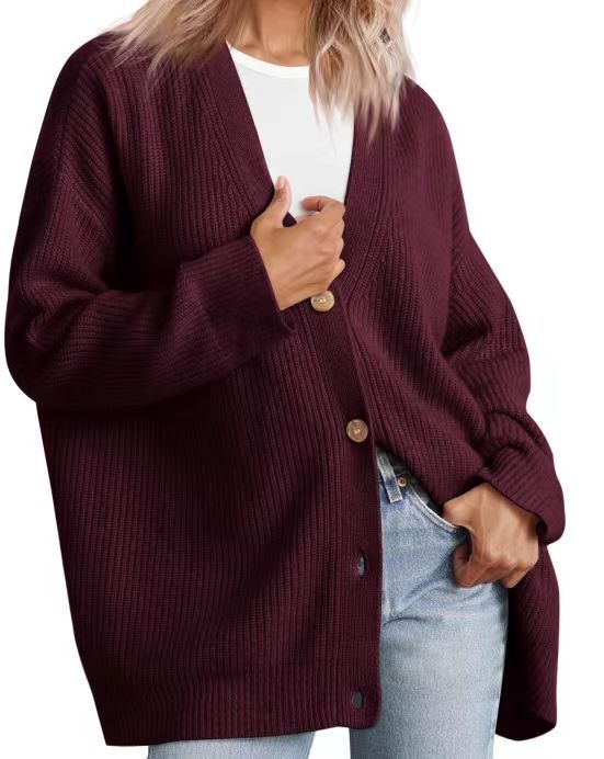 Cardigan Oversize Décontracté À Boutons Pour Femme | Hiver