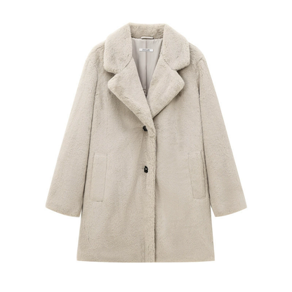 Manteau d'hiver en fourrure Teddy pour femme | Surdimensionné
