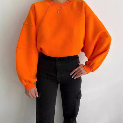 Sweat-shirt Ras Du Cou À Manches Raglan Pour Femme | Surdimensionné