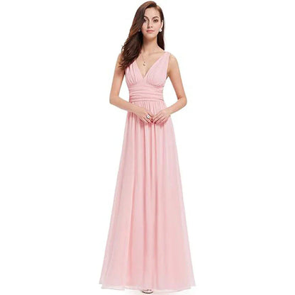Robe De Soirée Maxi Sans Manches Pour Femme | Col En V