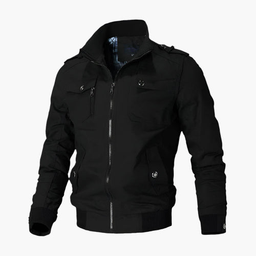 Blouson Aviateur Classique À Col Montant Pour Homme | Multipoches