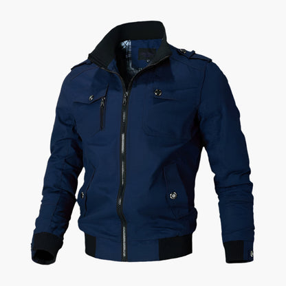 Blouson Aviateur Classique À Col Montant Pour Homme | Multipoches