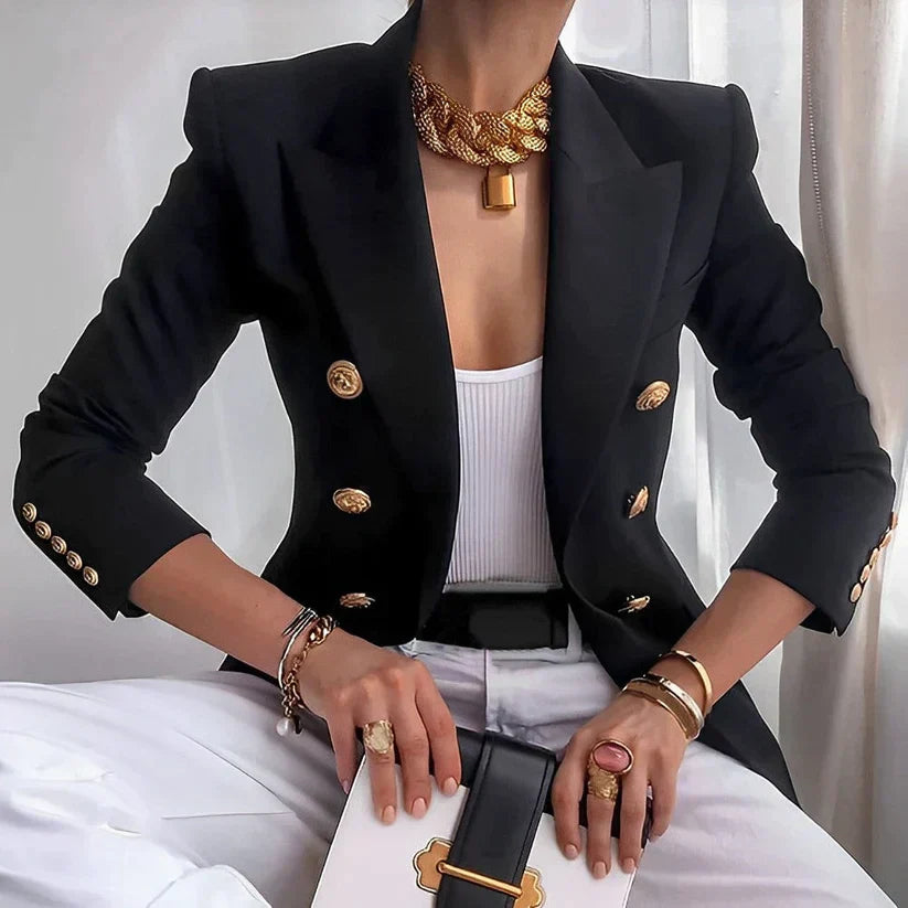 Blazer Moderne À Boutons Pour Femme | Col À Revers