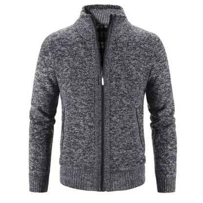 Cardigan Zippé Classique En Maille Pour Homme | Col Montant