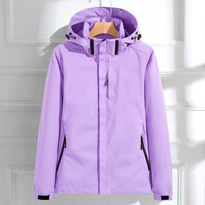 Imperméable D'extérieur À Capuche Pour Femme | Poches Zippées