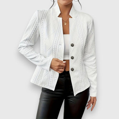 Blazer En Tricot À Manches Longues Pour Femme | Boutonné