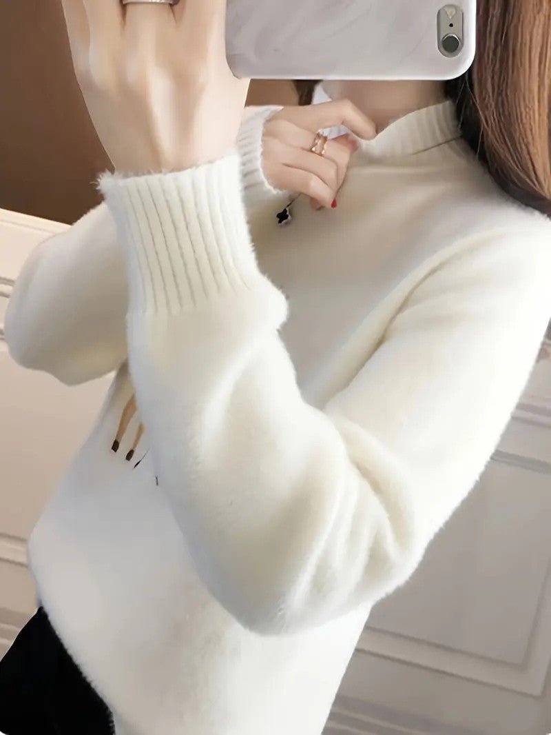 Pull Col Roulé Noir Femme – Confort Élégant pour l'Hiver 2