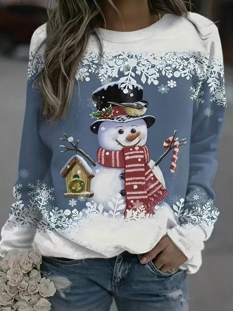 Pull de Noël Femme - Confort Doux avec Imprimé Bonhomme de Neige 10