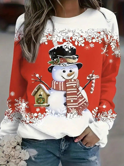 Pull de Noël Femme - Confort Doux avec Imprimé Bonhomme de Neige 11
