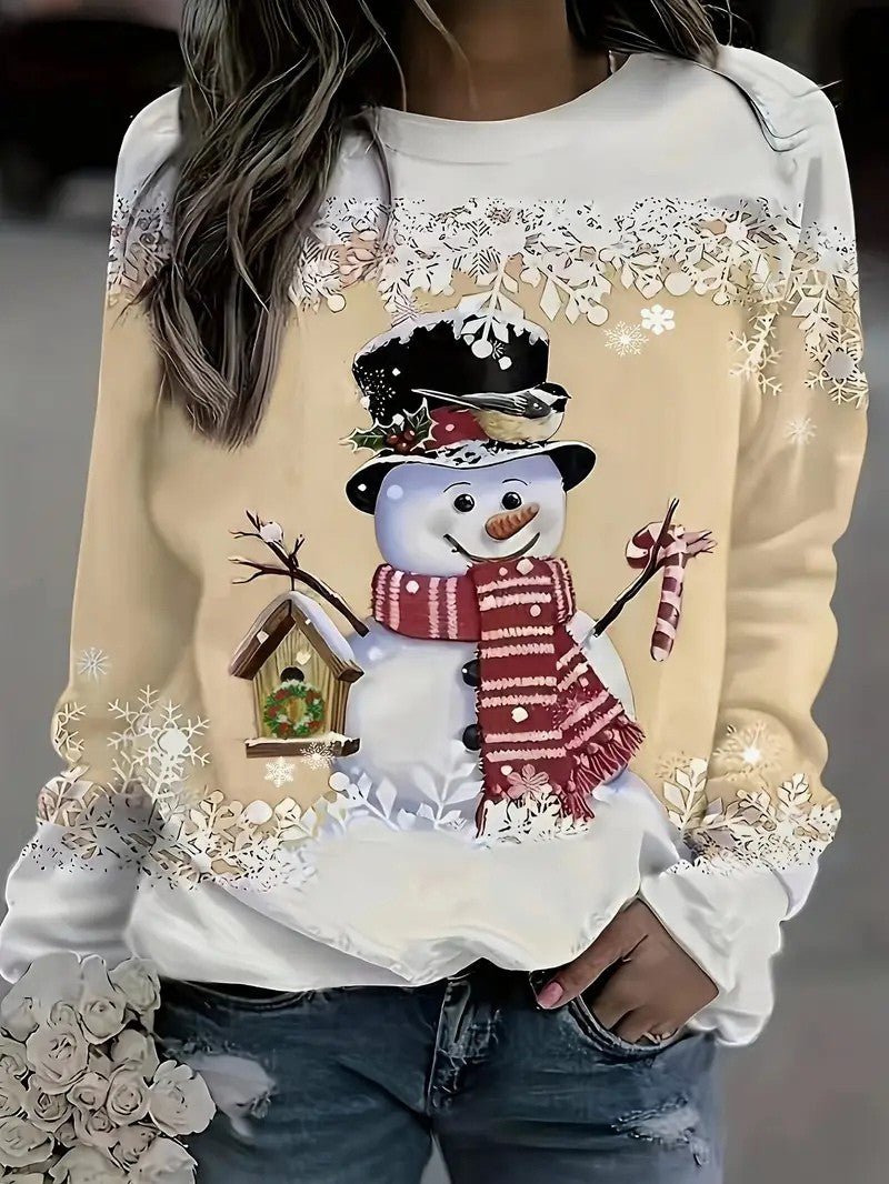 Pull de Noël Femme - Confort Doux avec Imprimé Bonhomme de Neige 12
