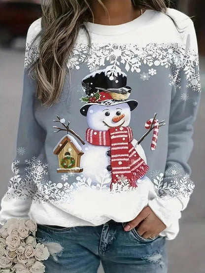 Pull de Noël Femme - Confort Doux avec Imprimé Bonhomme de Neige 13