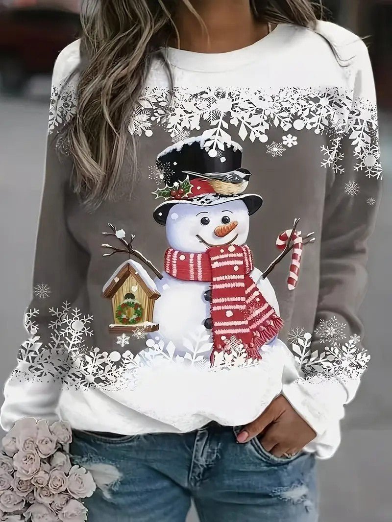 Pull de Noël Femme - Confort Doux avec Imprimé Bonhomme de Neige 15
