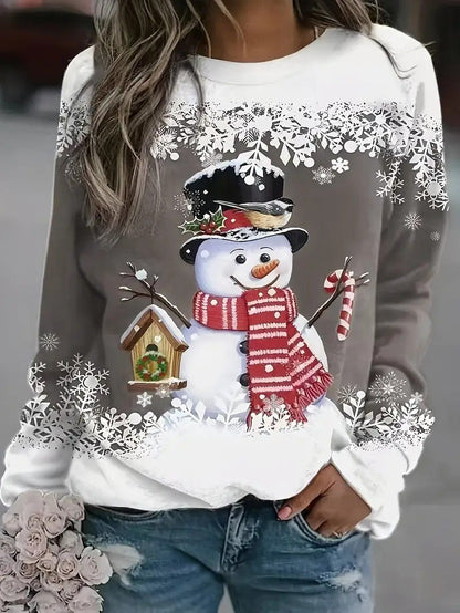 Pull de Noël Femme - Confort Doux avec Imprimé Bonhomme de Neige 15