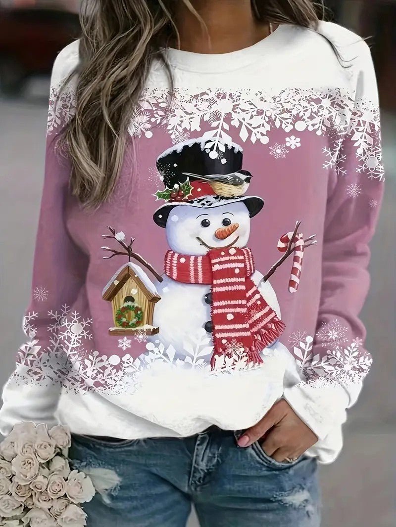 Pull de Noël Femme - Confort Doux avec Imprimé Bonhomme de Neige 16
