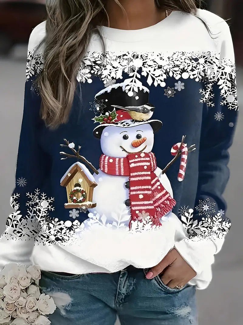 Pull de Noël Femme - Confort Doux avec Imprimé Bonhomme de Neige 17