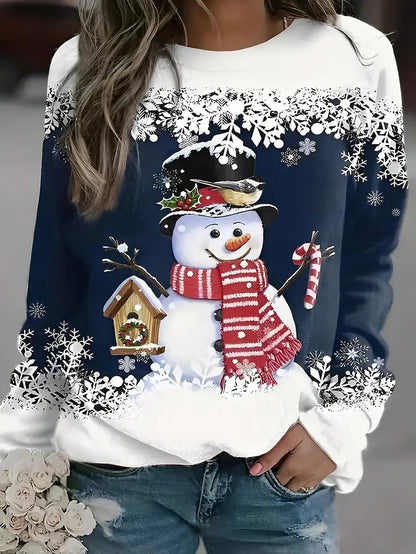 Pull de Noël Femme - Confort Doux avec Imprimé Bonhomme de Neige 17