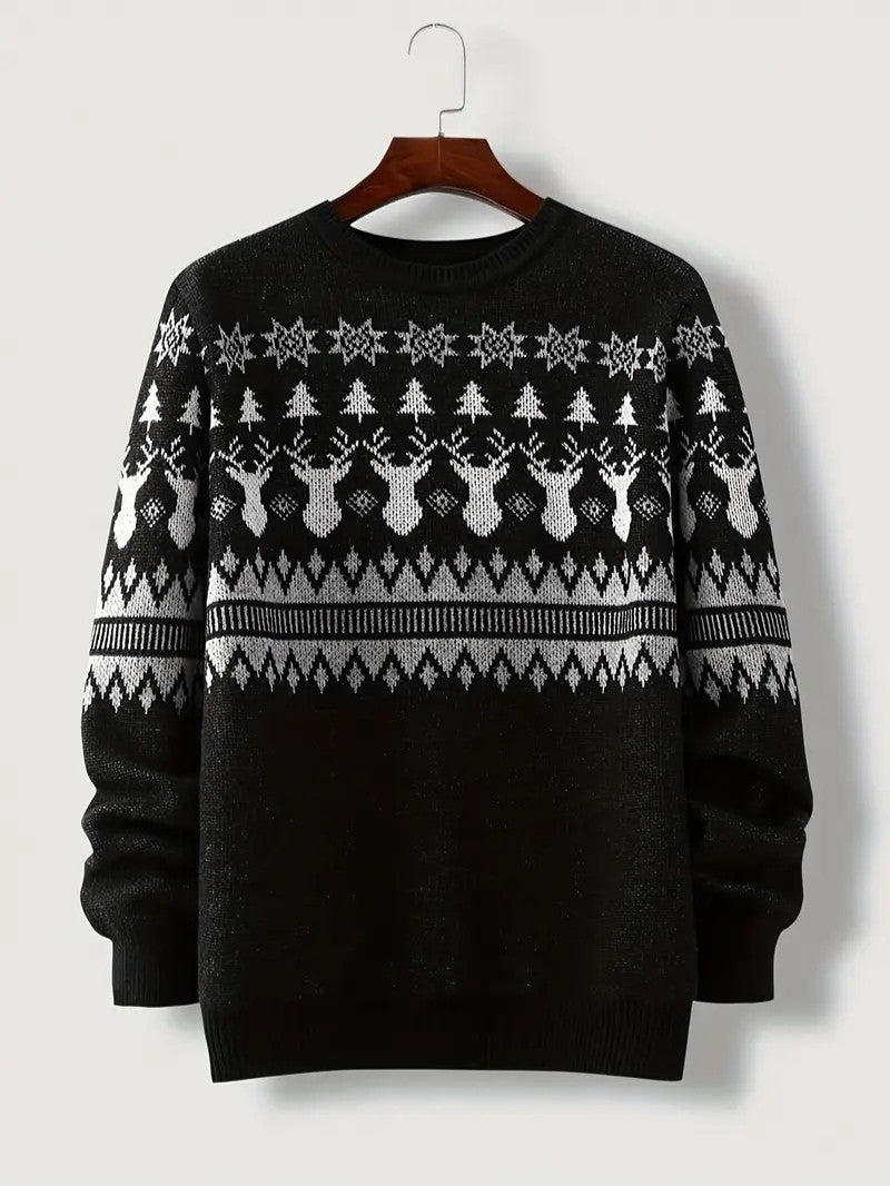 Pull de Noël Femme – Confort Doux et Design Géométrique pour Fêtes 0