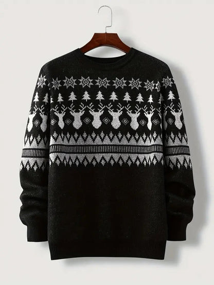Pull de Noël Femme – Confort Doux et Design Géométrique pour Fêtes 0