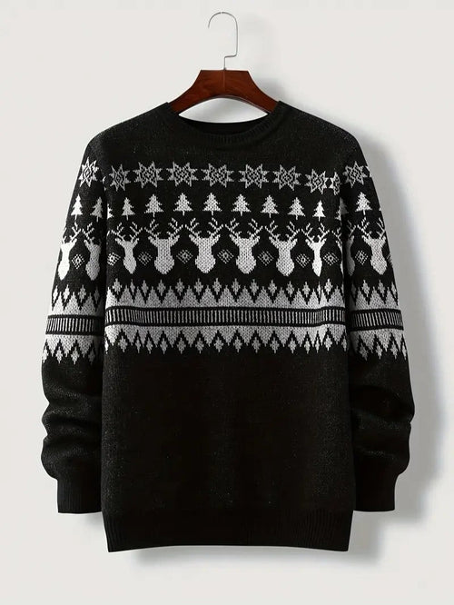 Pull de Noël Femme – Confort Doux et Design Géométrique pour Fêtes 0