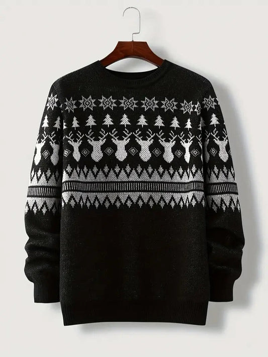 Pull de Noël Femme – Confort Doux et Design Géométrique pour Fêtes 0