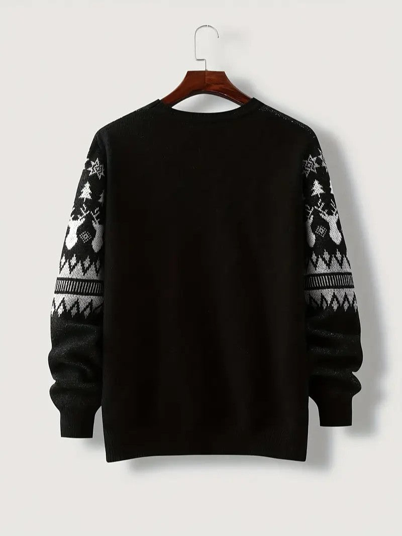 Pull de Noël Femme – Confort Doux et Design Géométrique pour Fêtes 1