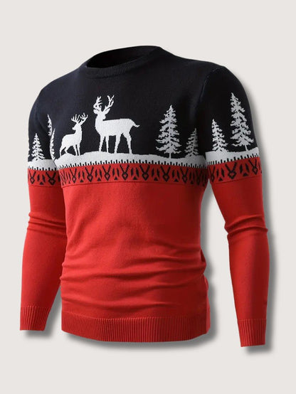 Pull de Noël Homme – Confortable avec Motifs de Rennes et Sapins 2