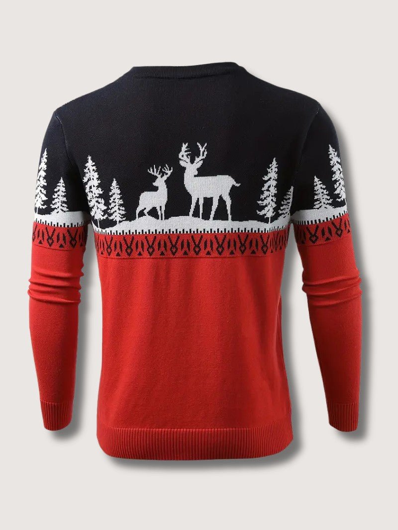 Pull de Noël Homme – Confortable avec Motifs de Rennes et Sapins 3