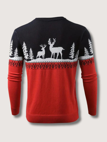 Pull de Noël Homme – Confortable avec Motifs de Rennes et Sapins 3