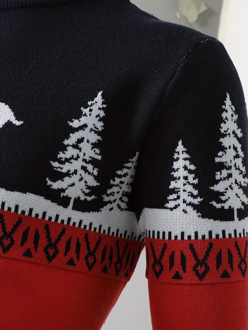 Pull de Noël Homme – Confortable avec Motifs de Rennes et Sapins 5