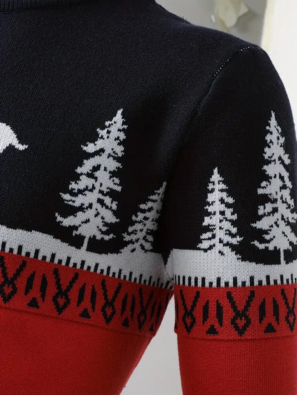Pull de Noël Homme – Confortable avec Motifs de Rennes et Sapins 5
