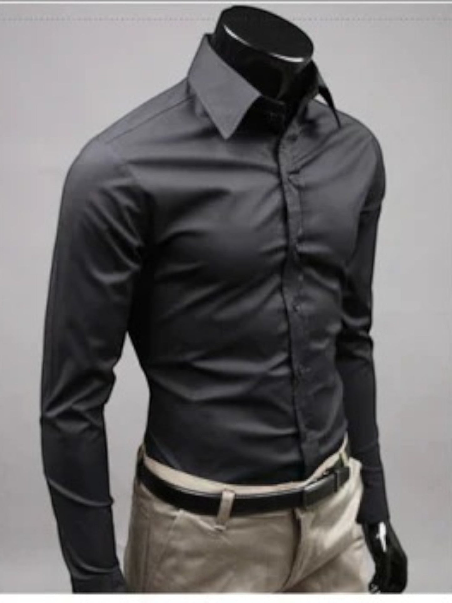 Chemise Formelle Sans Repassage Pour Homme Avec Haute Élasticité | À La Mode