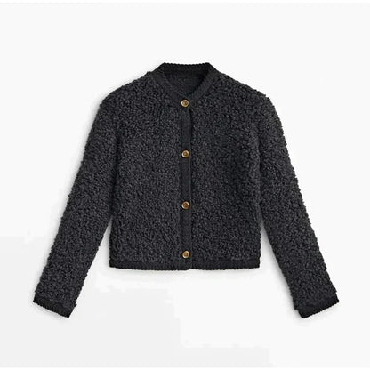 Cardigan Court À Boutons Dorés Pour Femme | Hiver