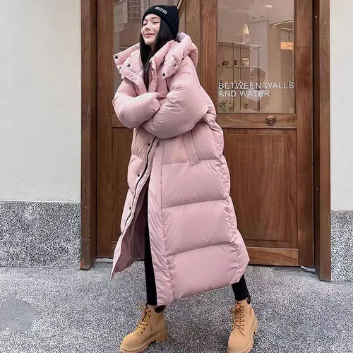 Doudoune Longue Décontractée À Capuche Pour Femme | Hiver