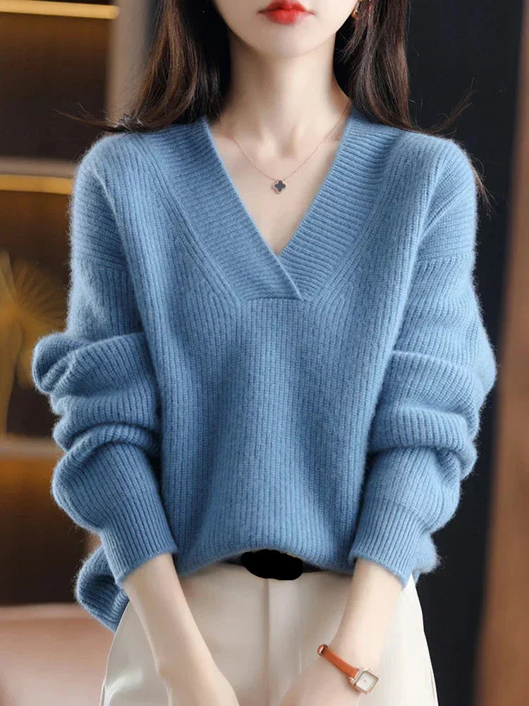 Pull Col V En Cachemire Pour Femme | Hiver