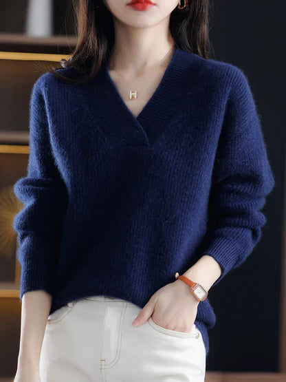Pull Col V En Cachemire Pour Femme | Hiver