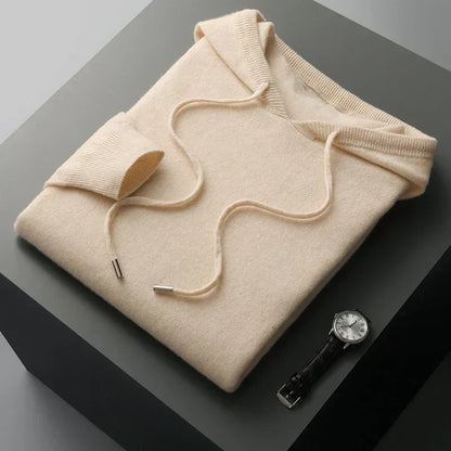 Sweat À Capuche À Manches Longues En Cachemire Uni Pour Homme | Hiver