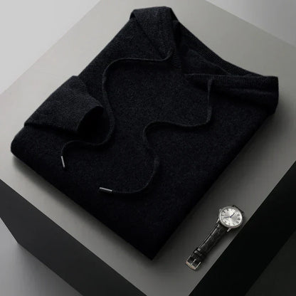 Sweat À Capuche À Manches Longues En Cachemire Uni Pour Homme | Hiver