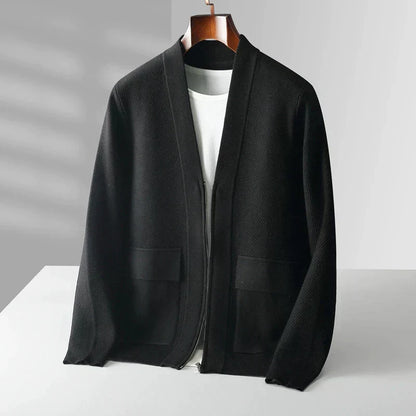 Cardigan D'hiver À Manches Longues Pour Homme | Fermeture Éclair