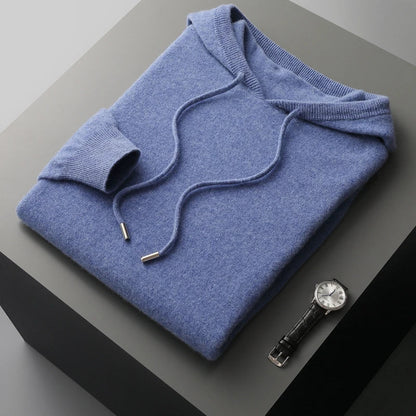 Sweat À Capuche À Manches Longues En Cachemire Uni Pour Homme | Hiver