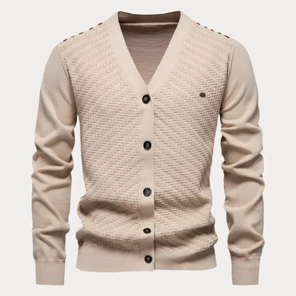 Cardigan Classique Boutonné À Col En V Pour Homme | Manches Longues