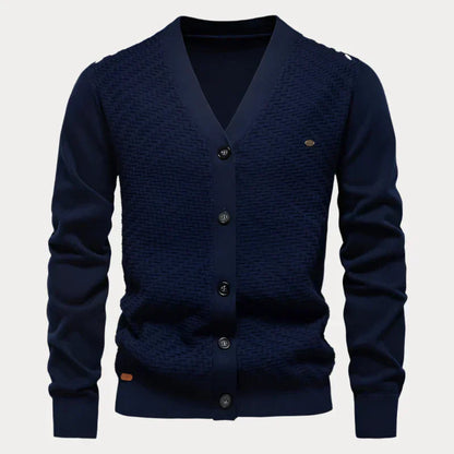 Cardigan Classique Boutonné À Col En V Pour Homme | Manches Longues