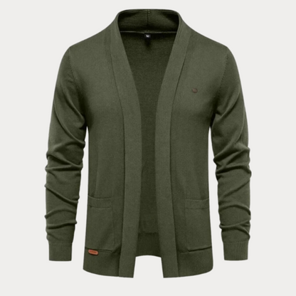 Cardigan Classique En Tricot Ouvert Sur Le Devant Pour Homme | Col Châle