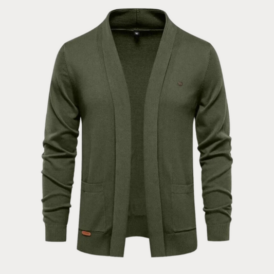 Cardigan Classique En Tricot Ouvert Sur Le Devant Pour Homme | Col Châle
