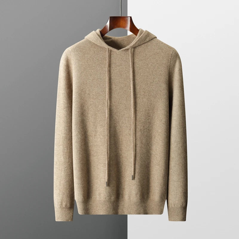 Sweat À Capuche À Manches Longues En Cachemire Uni Pour Homme | Hiver