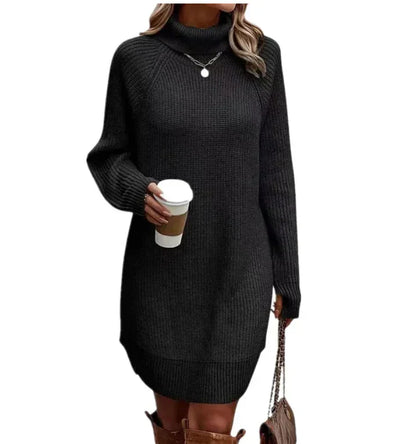Robe Pull En Maille À Col Montant | Hiver