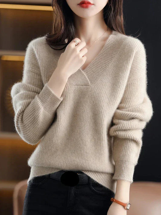 Pull Col V En Cachemire Pour Femme | Hiver