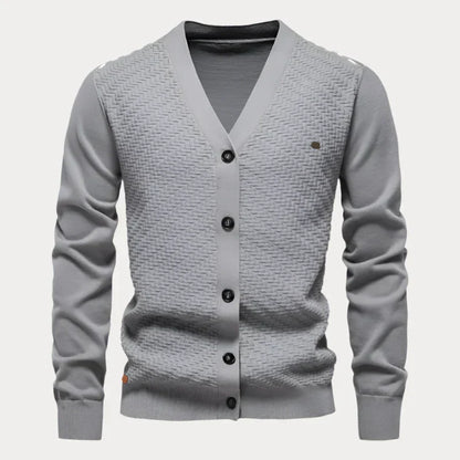 Cardigan Classique Boutonné À Col En V Pour Homme | Manches Longues