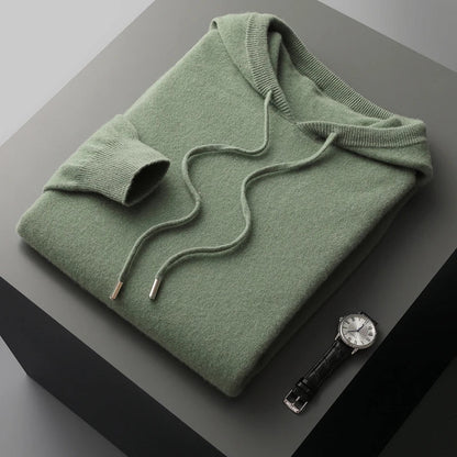 Sweat À Capuche À Manches Longues En Cachemire Uni Pour Homme | Hiver