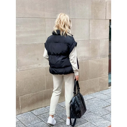 Gilet D'hiver Tendance À Fermeture Éclair Pour Femme | Sans Manches